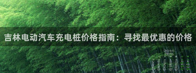 威廉国际注册：吉林电动汽车充电桩价格指南：寻找最优惠的价格