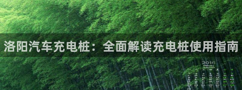 威廉谈球：洛阳汽车充电桩：全面解读充电桩使用指南