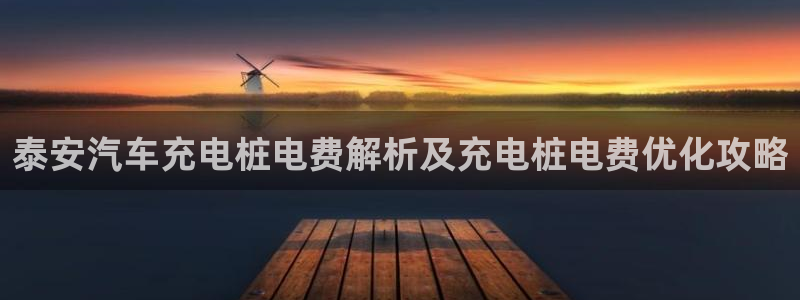 如何运用威廉希尔：泰安汽车充电桩电费解析及充电桩电费优化攻略