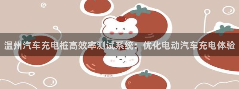 威廉希尔斯：温州汽车充电桩高效率测试系统